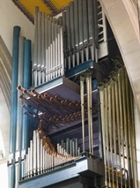 The organ in Blackburn Cathedral which was rebuilt and is maintained by Wood Pipe Organ Builders, Huddersfield