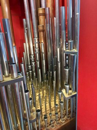 Pipes in the restored Frobenius organ in Canongate Kirk.