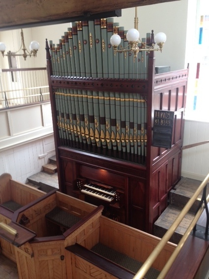 The restored pipe organ in George Street Chapel, Oldham