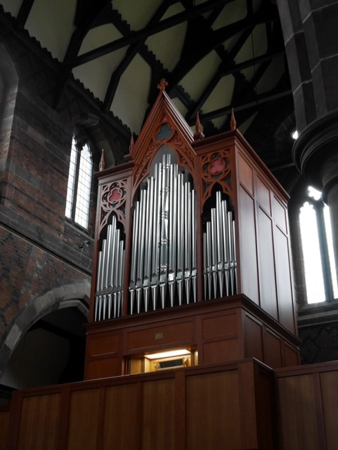 The pipe organ in the church of St Cross, Clayton, Manchester.